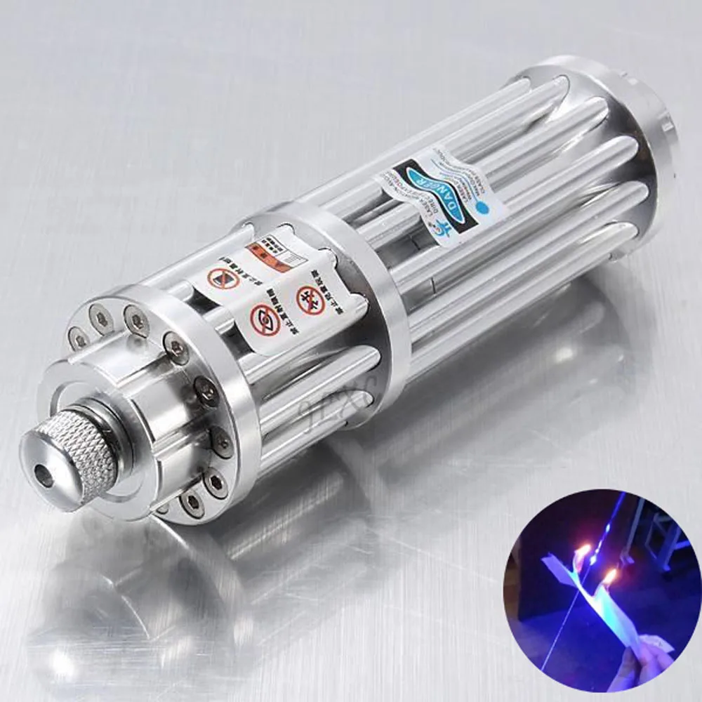 Высокомощный Лазерный фонарь 450 нм 1000 м Фокусируемый Мощный лазерный горящий