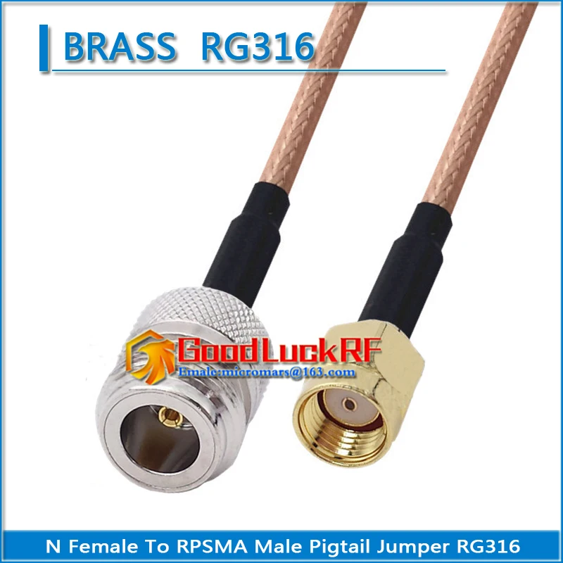 

1X Pcs High-quality N Female to RP-SMA RPSMA RP SMA Male Coaxial Type Pigtail Jumper RG316 Cable N to RPSMA Low Loss