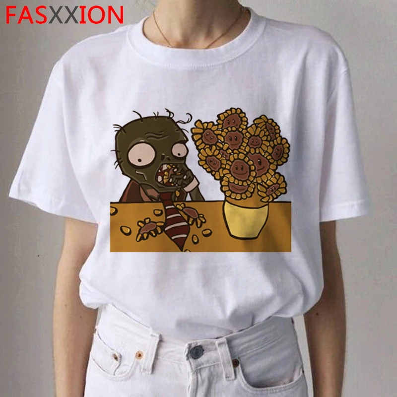 Van Gogh Van Goghing Van Gone футболки HARAJUKU женские Рисование маслом Ullzang футболка Веселая 90s футболки модные футболки женские - Цвет: 9342