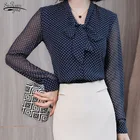 Женские топы, рубашки, рубашка, шифоновая блузка, однотонные рубашки, элегантные женские топы и блузки, модная женская одежда в горошек, новинка 2022