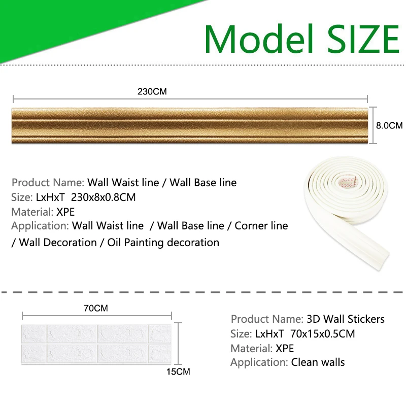 Рельефная угловая Линия 3D пенопластовая линия для талии водостойкая граница