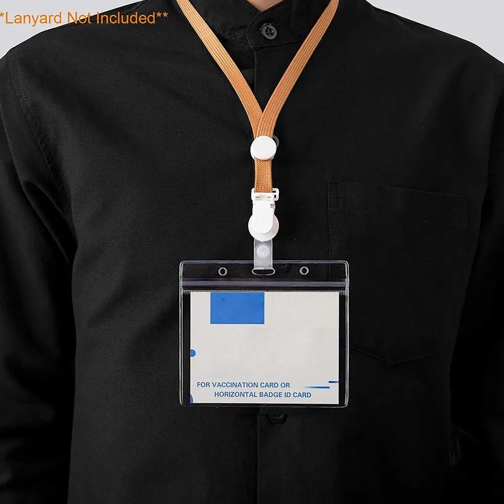 

10 Pcs PVC Card Holder 6.5*10cm Transparent Work Card Holder Health Card Vaccine Card Protective Cover Waterproof