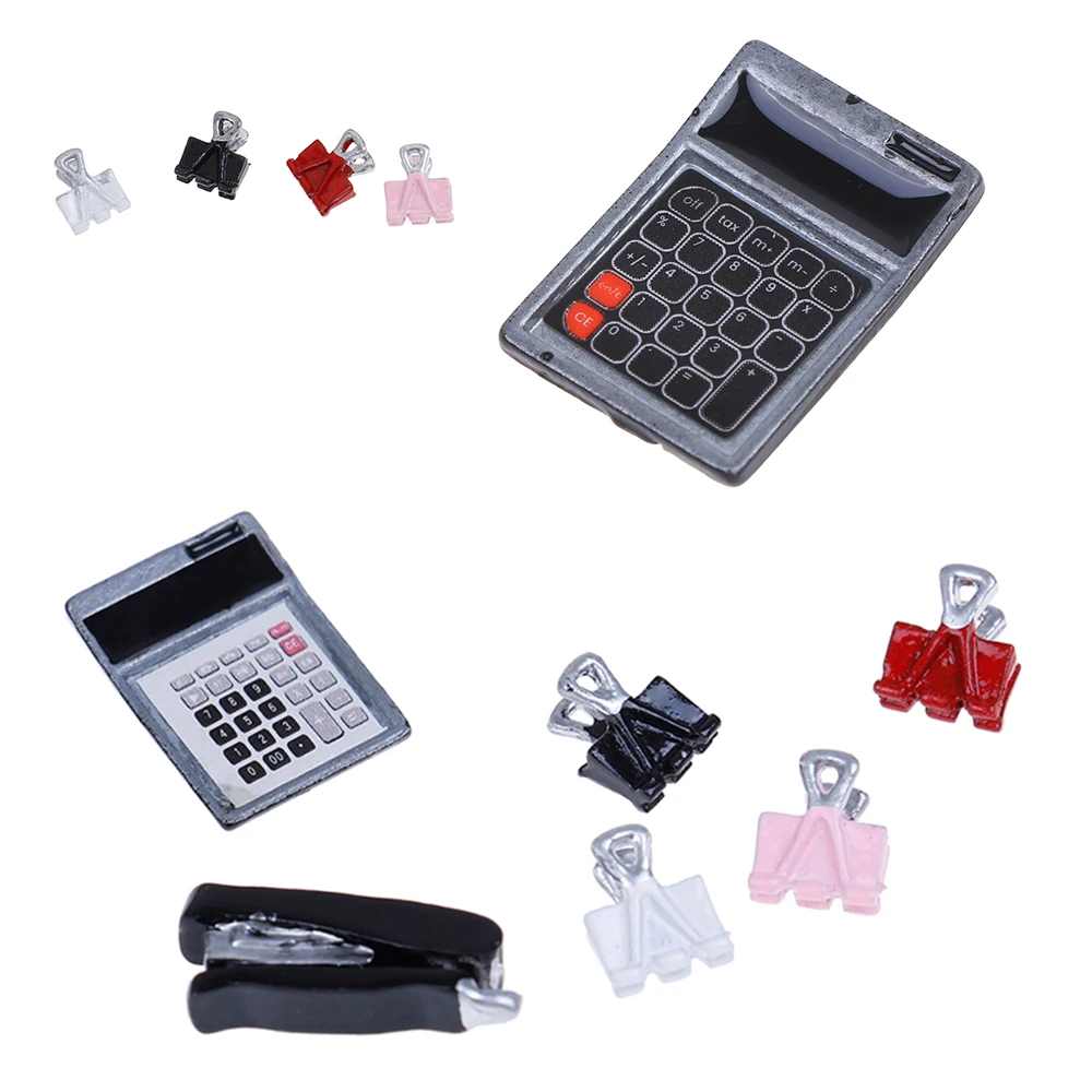 1:12 Кукольный домик Миниатюрный Мини Калькулятор зажим степлер модель куклы