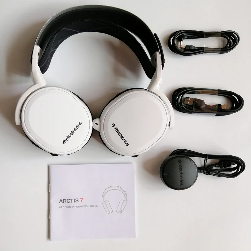 Серия SteelSeries Arctis 7 игровая гарнитура High DTSXv2.0 7,1 Беспроводная игровая гарнитура наушники с ремнем для ношения пшеницы - Цвет: No Rteail Box White