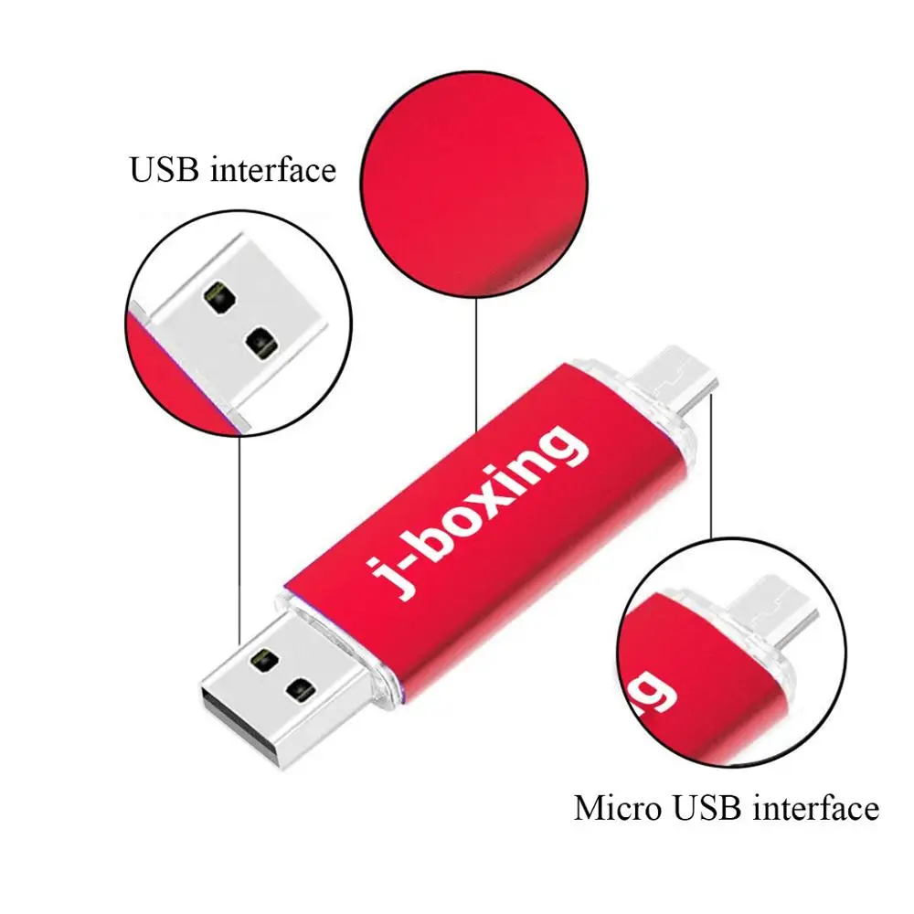 USB флеш накопитель J boxing 5 шт. OTG 8 ГБ 16 Micro два порта для ноутбука Samsung Huawei 32 64 128