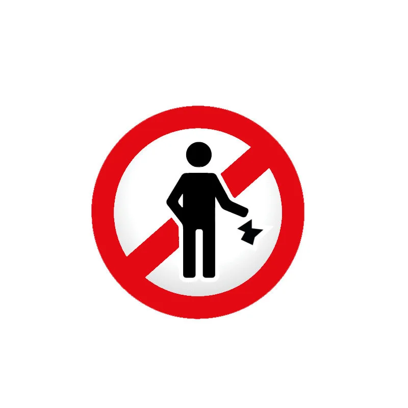 

Creativity Ban Stop Sign No Rubbish Warning KK Reflective Car Sticker Waterproof Fashion PVC 10.3cm X 10.3cm