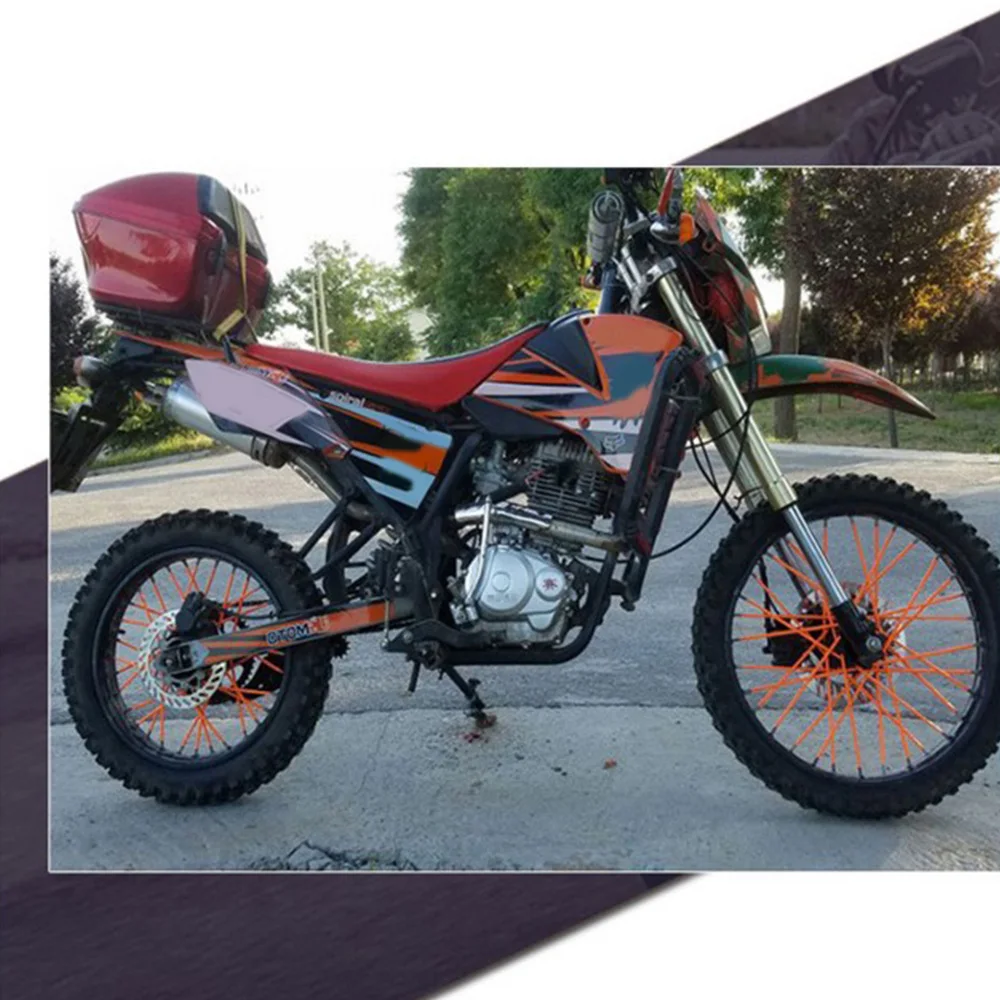 72 Buah/Set 24Cm Sepeda Berbicara Fluoresensi Klip Tabung Pelek Roda Sepeda Penutup Kawat Baja Jari-jari Motor Aksesori Peringatan