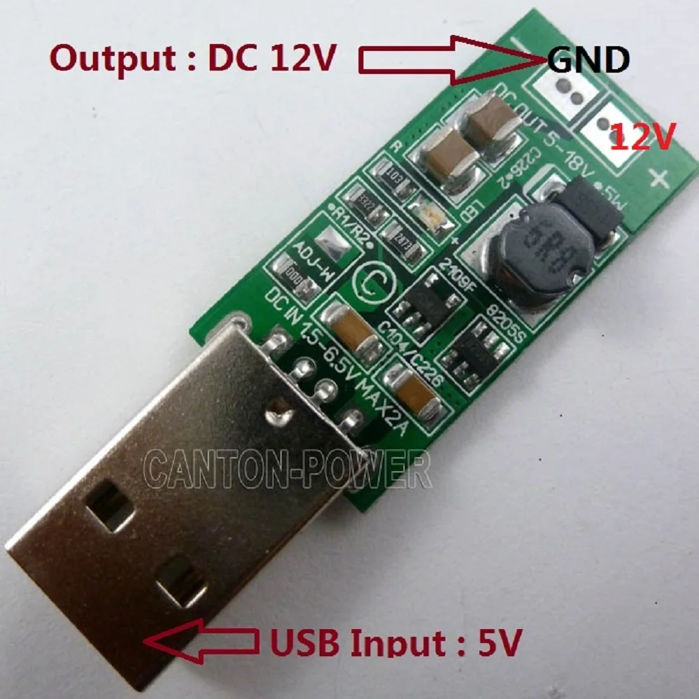 USB DC 5V до 12V повышающий преобразователь Повышающий Модуль для монитора камеры