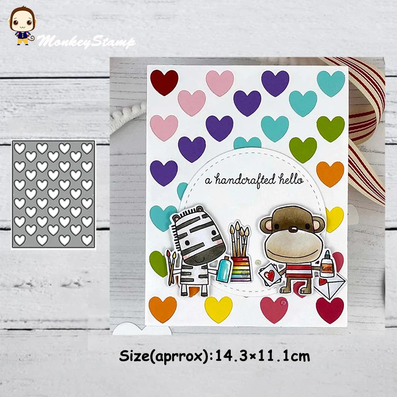 Обезьяна сердце вогнутая панель металлические штампы трафареты для сделай сам