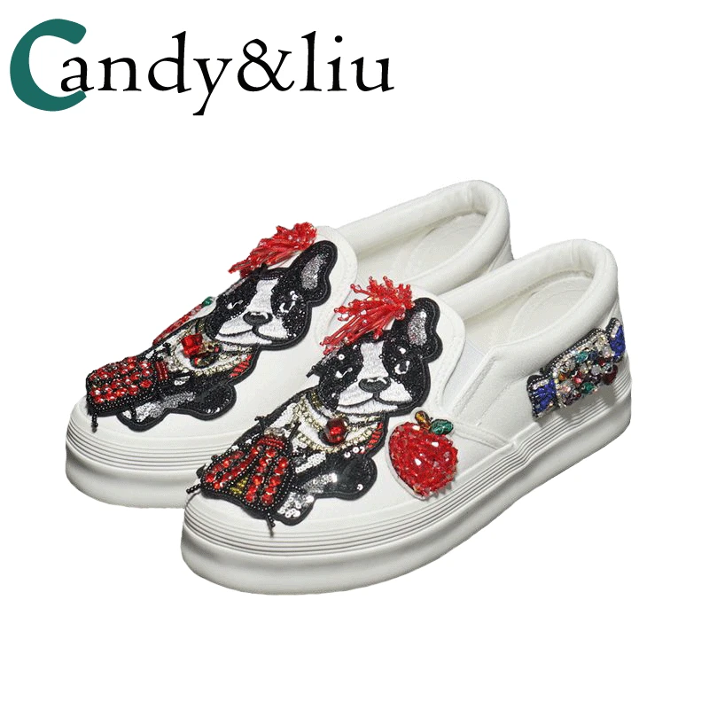 

Spring and summer new European station heavy work thick bottom low help casual shoes lazy shoes