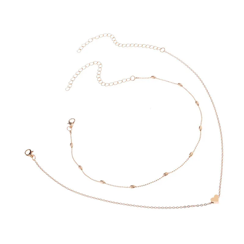 Женское колье с подвеской в виде сердца металлической цепочкой | Украшения и