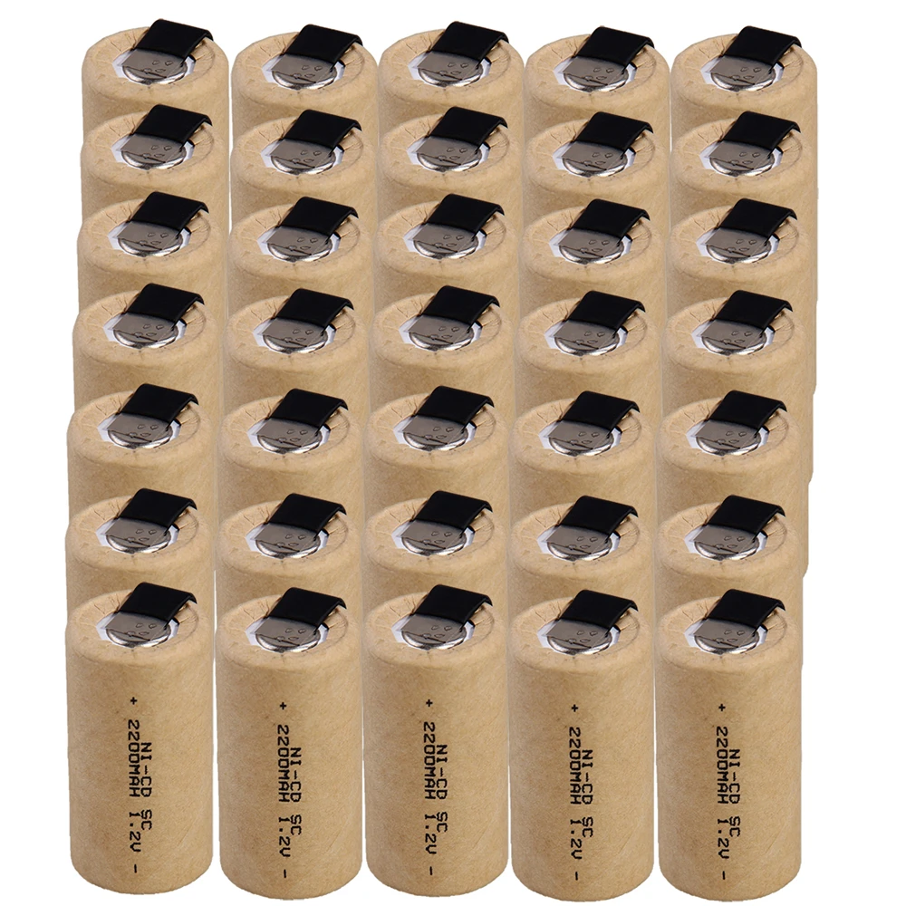 35 шт. в комплекте SC аккумулятор 1 2 v 2200mah nicd аккумуляторы для электроинструментов