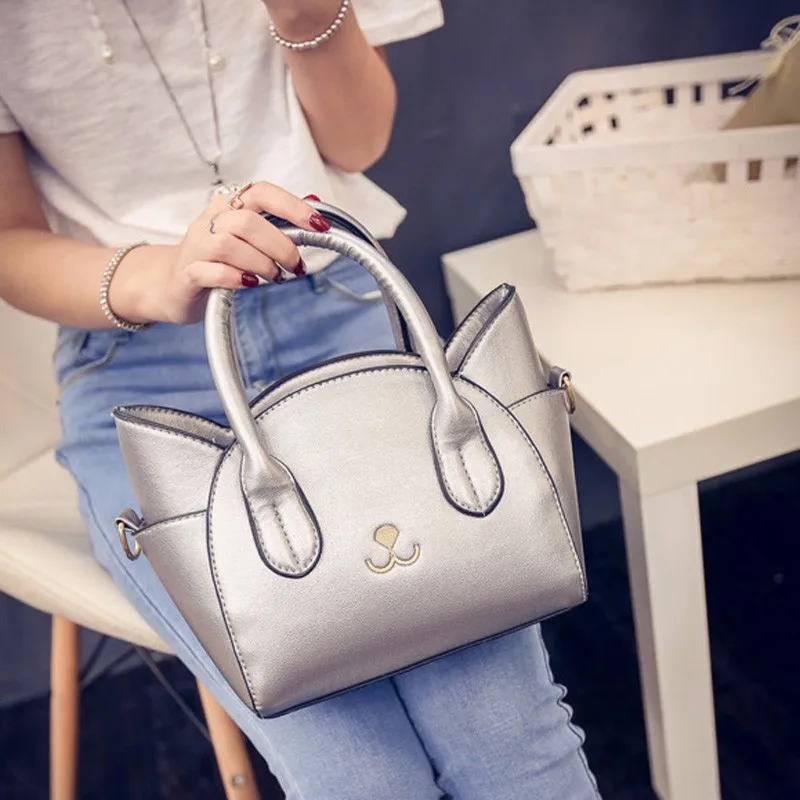 Женская сумка из искусственной кожи большая на плечо с крыльями и кошкой 2019|Сумки