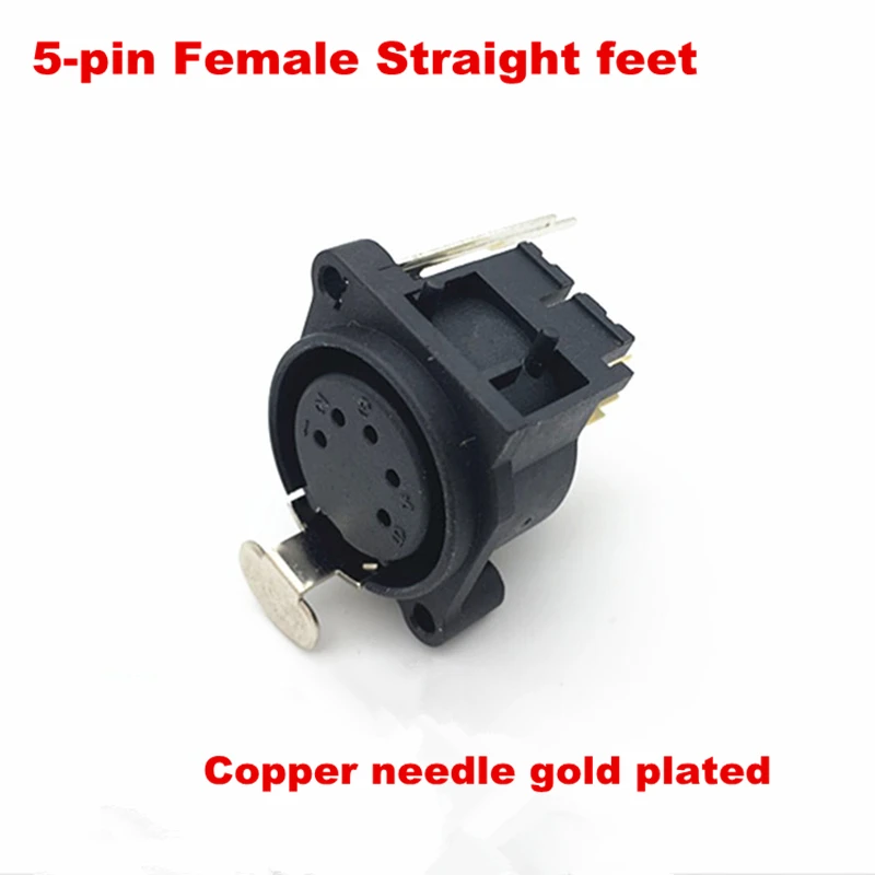 

Gold-plated curved foot 5-core Female 5PIN 5P Cannon socket balanced audio socket