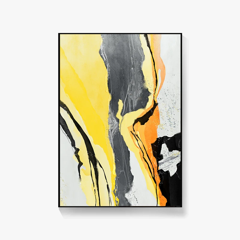 

Art Posters And Prints Abstract Yellow And Black Wall Pictures Nordic Canvas Painting For Living Room Home DecoHome Unframed
