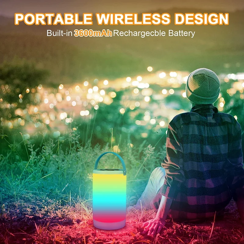 Portable Table Lamp Rechargeable Press Sensor Bedside With RGB Color Changing Mode &amp Dimmable Warm White Light | Лампы и освещение
