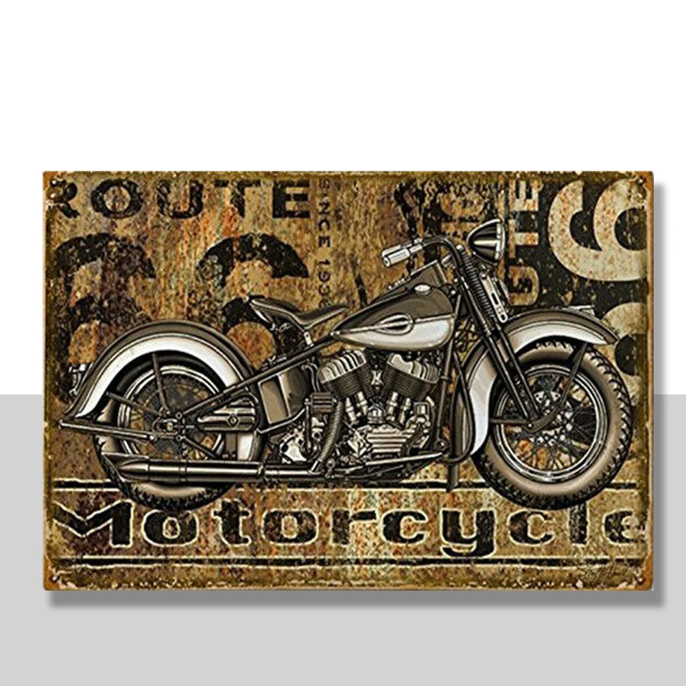 

Metal Tin Sign motorcycle route 66 Pub Home Vintage Retro Poster Cafe ART