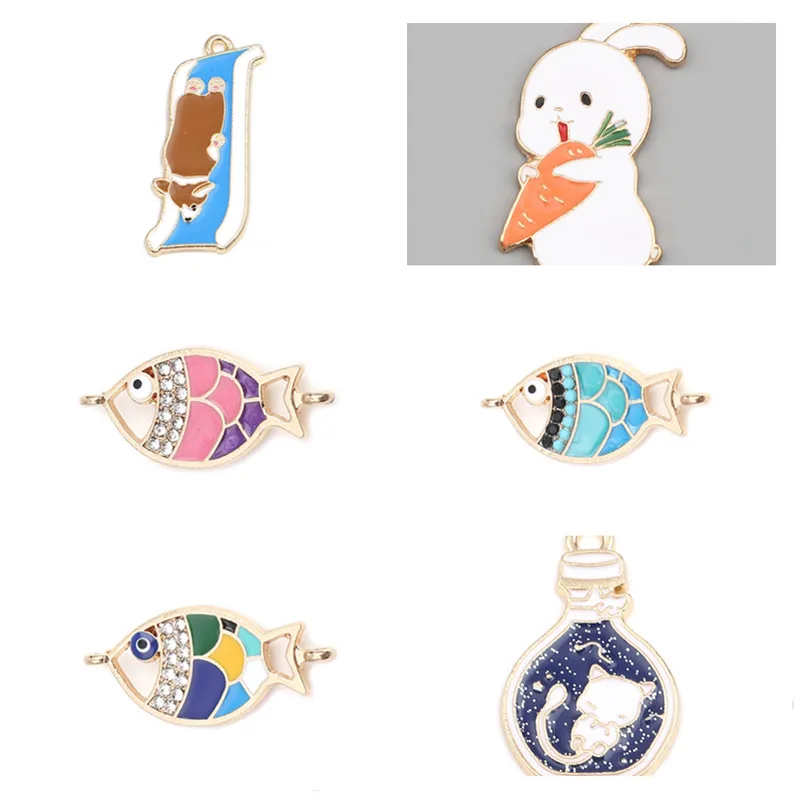 Doreen Box модные подвески морковь кролик собака рыба животное золотой цвет сделай