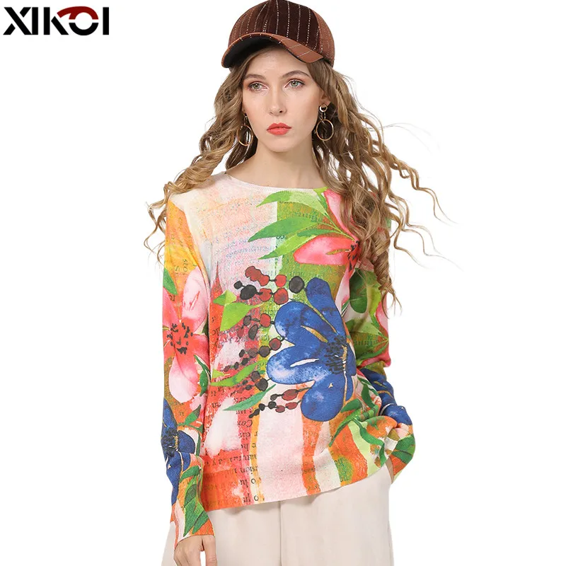 Осенний вязаный свитер Женский Зимний пуловер с круглым вырезом сексуальные