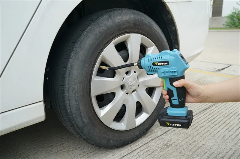 

Tonfon16V Car Air Compressor Car Tire Inflatable Pump Car Air Pump Portable Rechargeable Tyre Inflator Wireless Cordless EU Plug