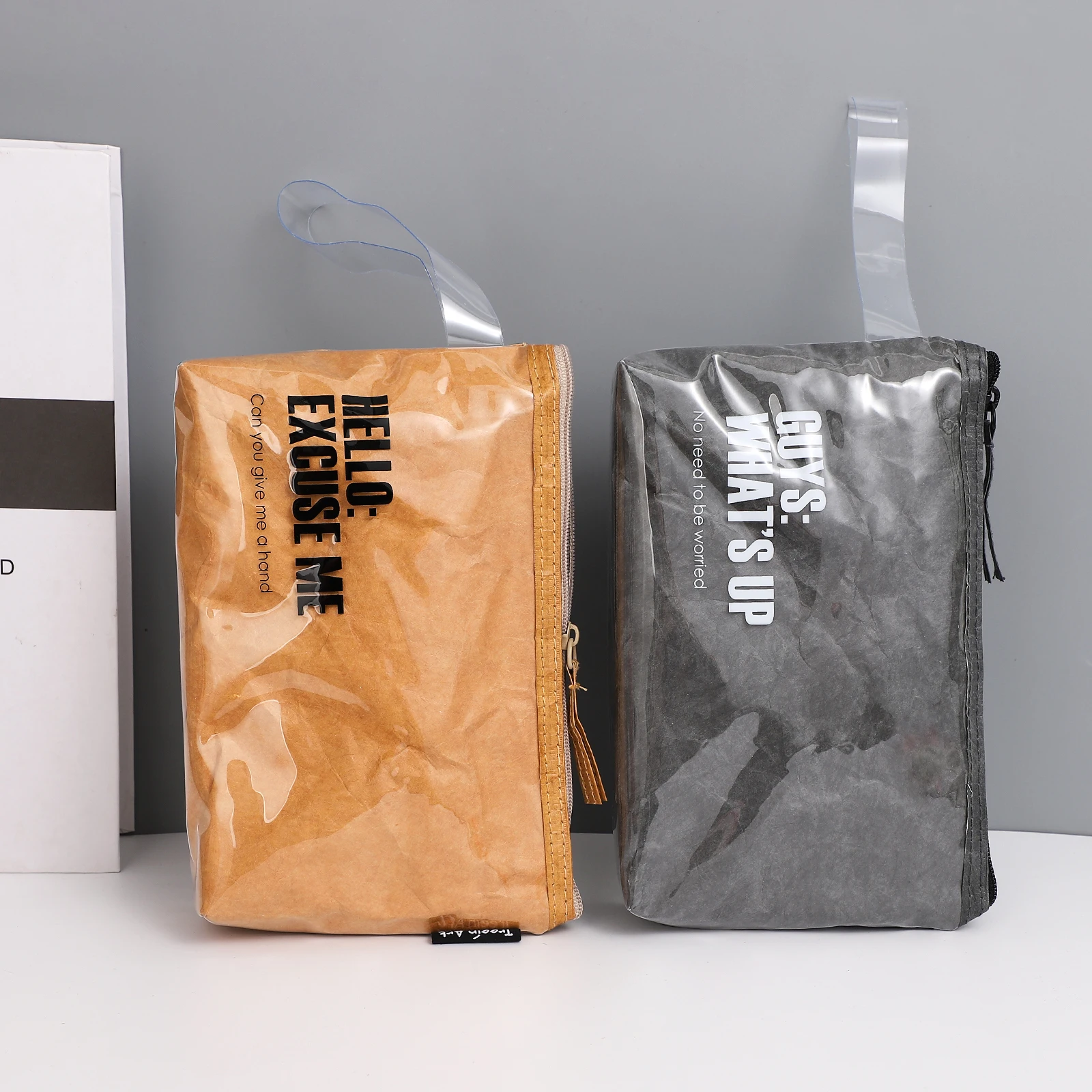 Пенал JIANWU складной из крафтовой бумаги простая переносная сумка для хранения