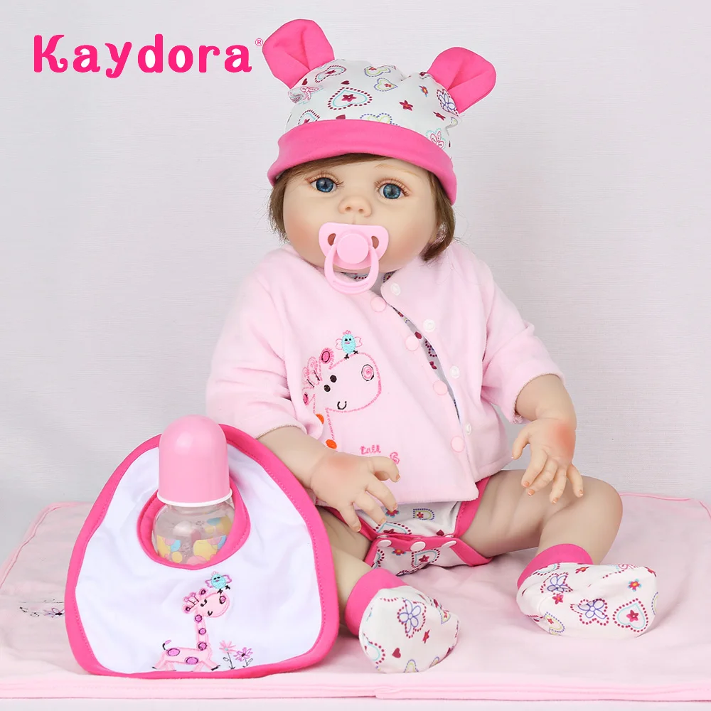 Kaydora 22 дюймовый реборн ребенок фотоэлемент полностью силиконовый lol игрушки