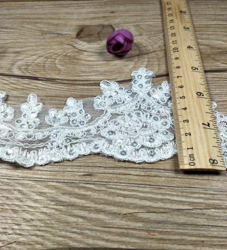 Лидер продаж 1 метр Высококачественная розовая Цветочная аппликация с кружевной