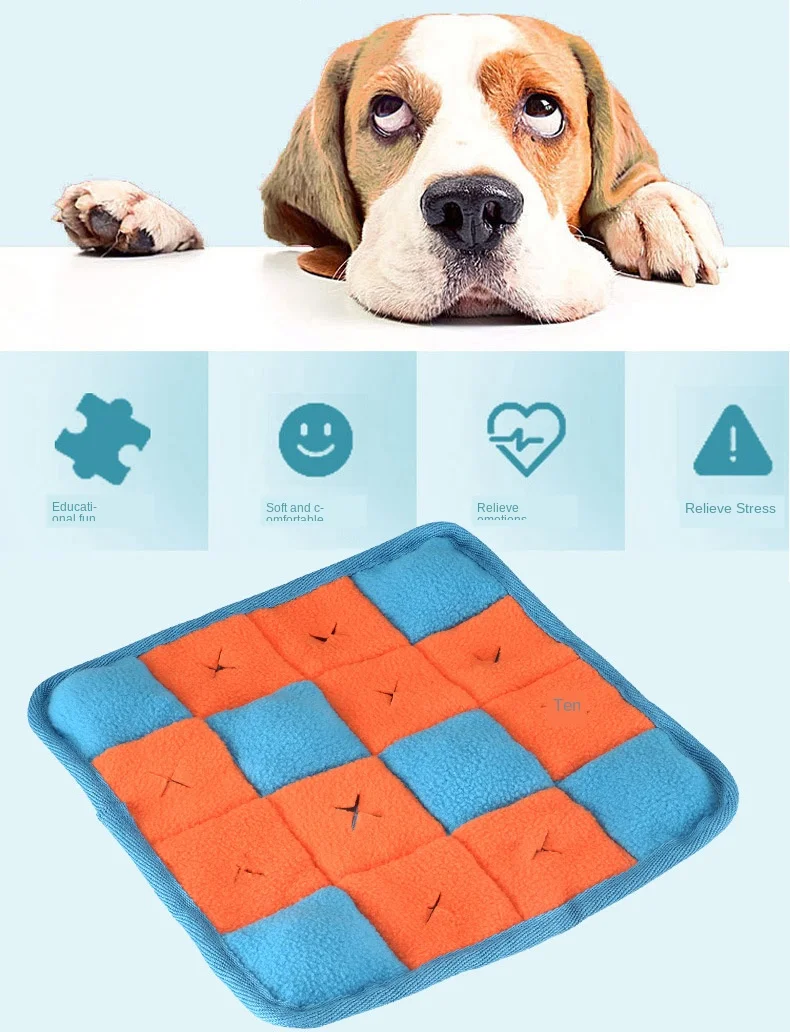 

Pet Dog Toy Bite Resistant Sound Puzzle Jigsaw Grain Double-sided Flannel Machine Washable Suction Pad Pet Supplies Squeak Toys