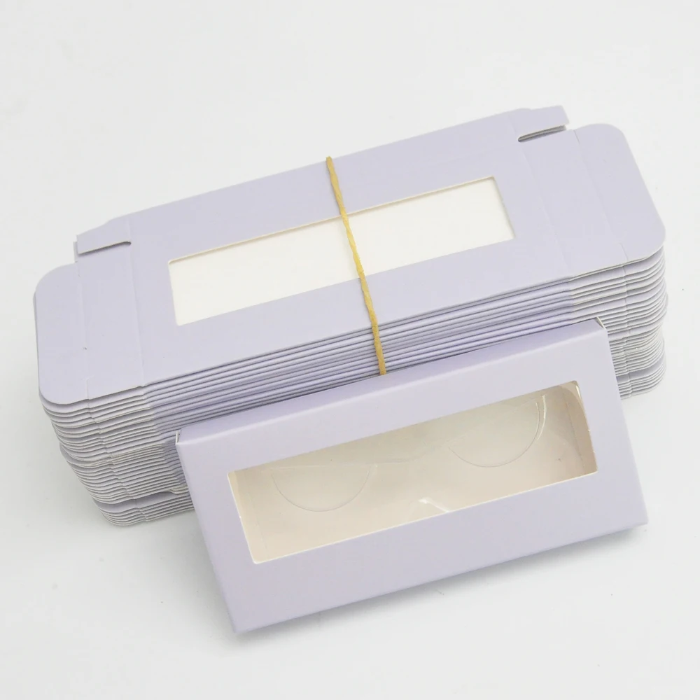 

Wholesale new eyelash packaging box lash boxes package custom purple rectangle 25mm faux cils makeup case vendors fast shipping