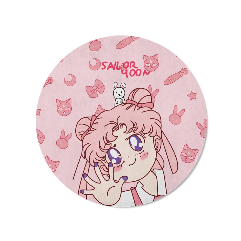 

Anime Sailor Moon anime girl Novel Soft Rubber Gaming Mouse Pad Computer Comfort small round cute Mouse Mat