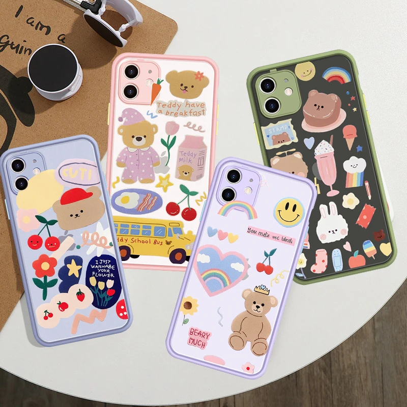 GYKZ мультфильм Вишневый медведь телефонный чехол для iPhone XS MAX 11 Pro X XR SE 2020 7 8 6Plus