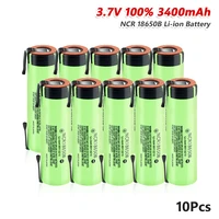 ycdc 1 10pcs high drain 20a 3400mah ncr 18650b rechargeable battery with diy nickel tabs flat top 3 7v replacement batteries