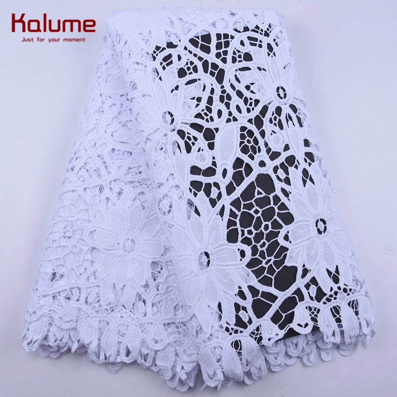 Kalume зеленый нигерийский водорастворимый шнур кружевная ткань вышивка