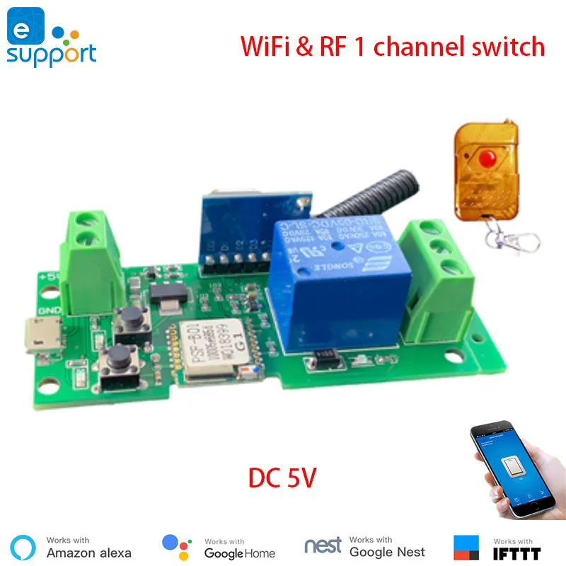 EWeLink 1 канал Wifi переключатель USB 5 В DIY WiFi RF433 модуль переключателя инчинг