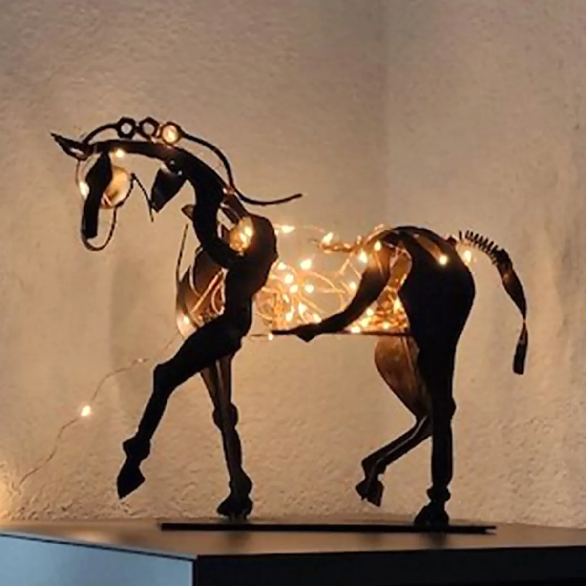 

Art Metal Horse Statue Decor Modern Horse Sculpture Rustic Metal Statue Decorations Art Desk Decor Crafts Christmas Gift