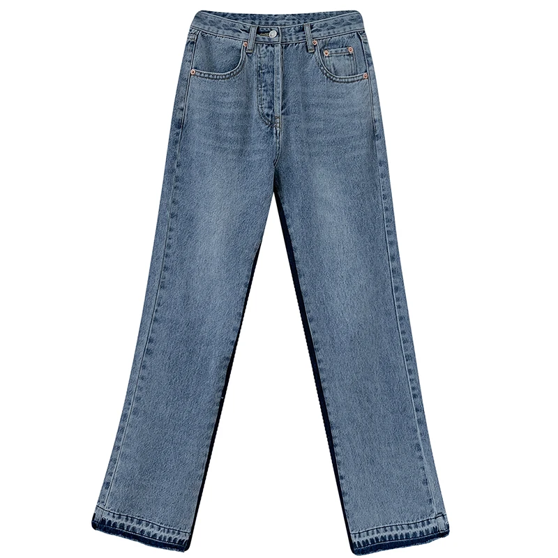 

Spring Autumn Jeans Woman High Waist New Loose Straight High Street korean fashion S-5XL plus size women denim trousers D54