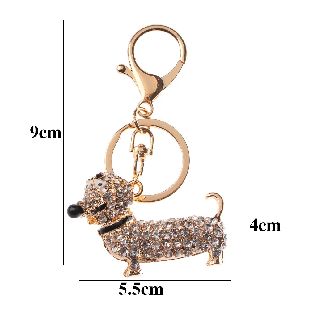 

1PC New Fashion Cute Dog Dachshund Keychain Bag Pendant Keys Holder Keyring For Women Girl Jewelry Accessories Gifts