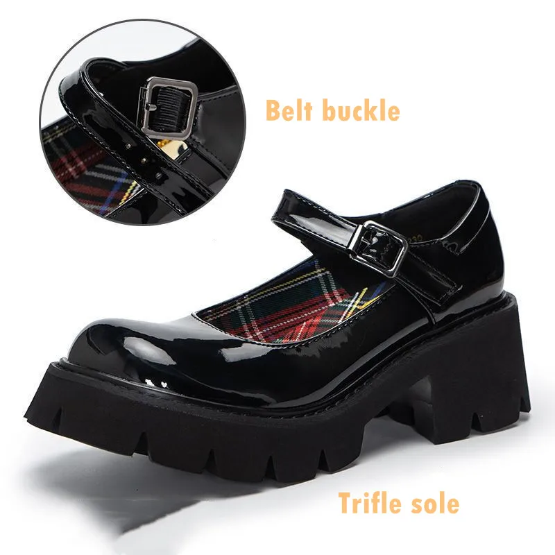 

Lolita Women's Shoes Gothic Shoes Japanese Female Jk High Heel British College Style Mary Jane Shoes