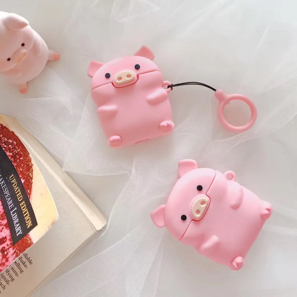 Чехол для наушников Airpods 2 с милым силиконовым язычком в виде льва из мультфильма