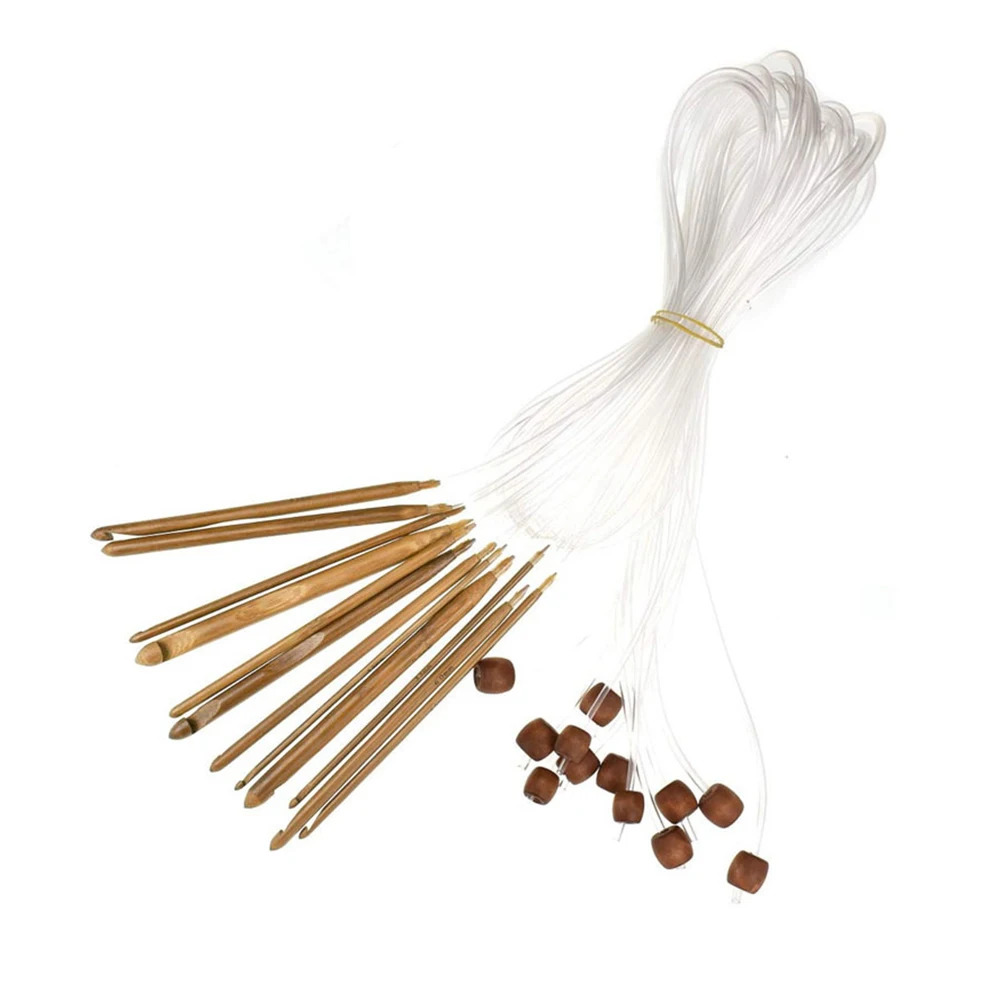 Набор крючков для вязания из натурального бамбука 12 шт.|Швейные иглы| |