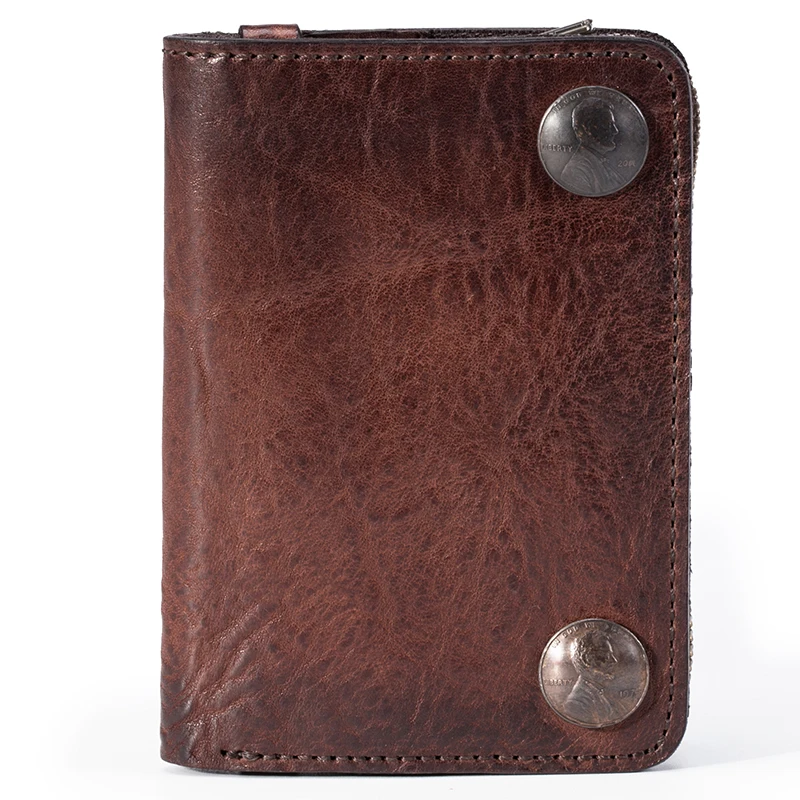 Real Cowhide High Quality Mens Wallets Bifold Money Cash Purse Tanned Vintage Classic Men's Wallet Leather ID Credit Card Holder | Багаж и