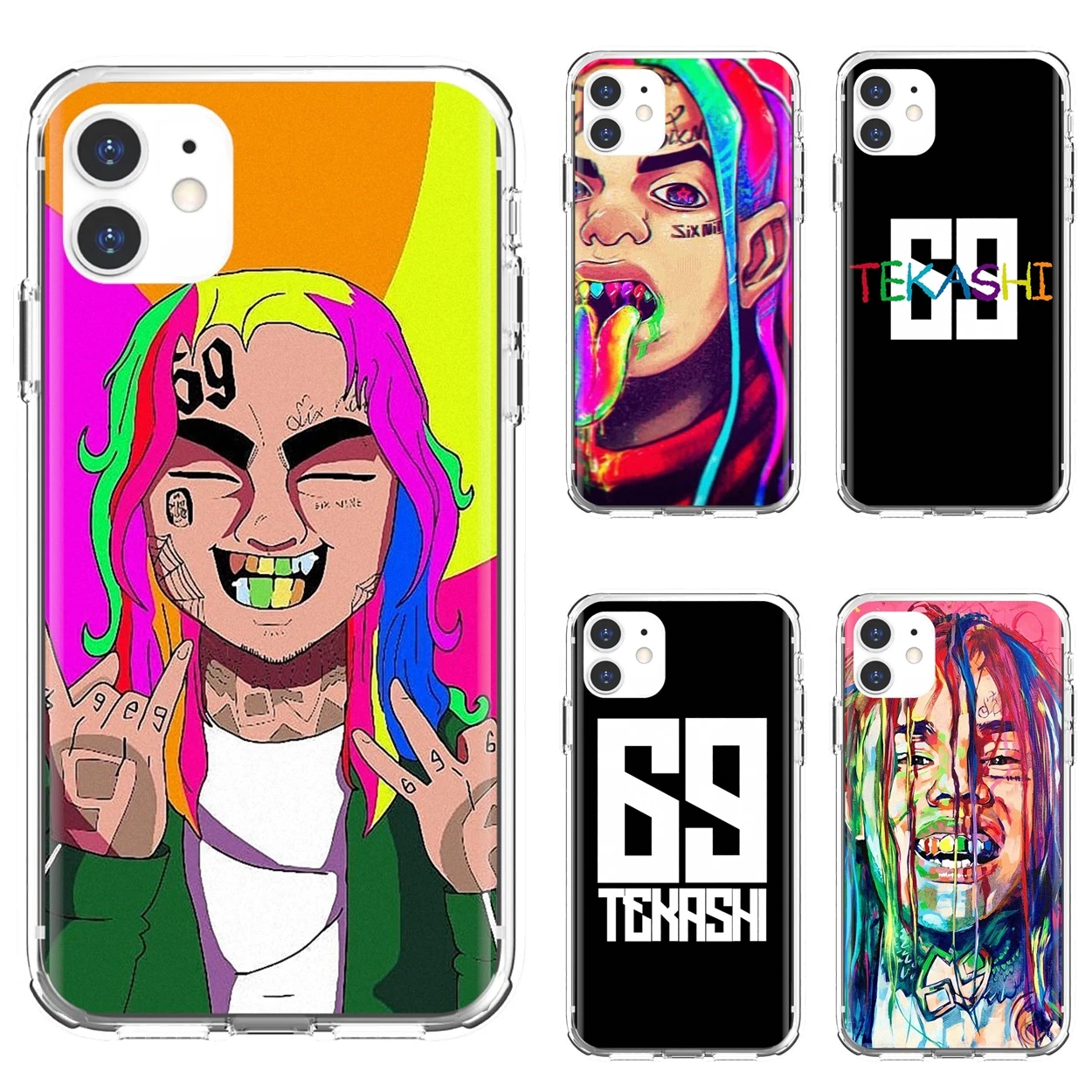 

hip-hop-rapper-Tekashi-69-6ix9ine Silicone Cover For Apple iPhone 10 11 12 Pro Mini 4S 5S SE 5C 6 6S 7 8 X XR XS Plus Max 2020