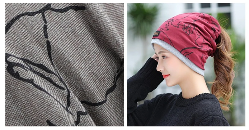 

Girita Women Beanie Hat Casual Cotton Scarf Cap for Ladies Skullies Girls Snowflake Winter Hats Hip Hop Functional Hat Ski Caps