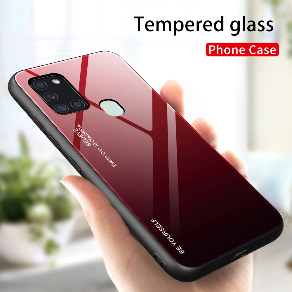 Роскошные градиентные стекла чехол для Samsung Галактики A21s A41 A51 A71 A31 A11 A10s A20s A30s M30s A81