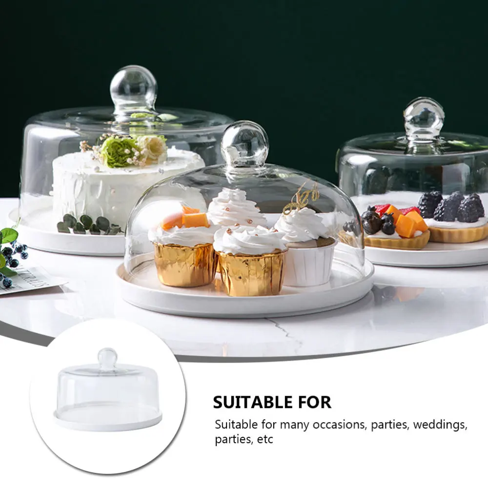 

1pc Cake Tray Delicate Dessert Tray Cake Showing Stand with Lid (White)