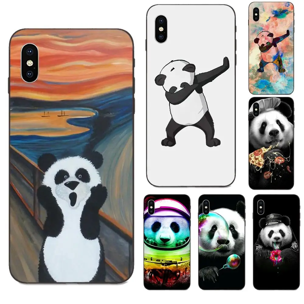 Мягкий стильный чехол с милой пандой для Huawei Honor 5A 6A 6C 7A 7C 7X 8 8A 8C 8X 9 9X 10 10i 20 Lite