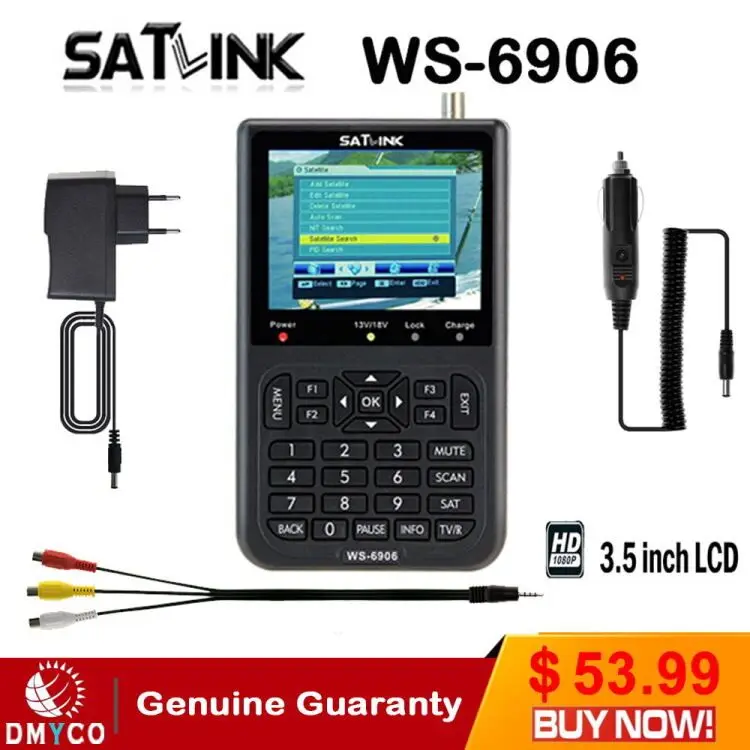 [Подлинный] Satlink WS 6906 3 5 &quotDVB S FTA цифровой спутниковый измеритель искатель satFind lcd ws