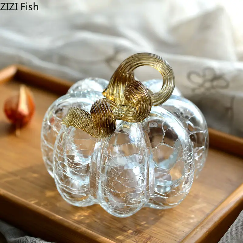 Позолоченная Хрустальная статуя из тыквы стеклянные поделки настольные