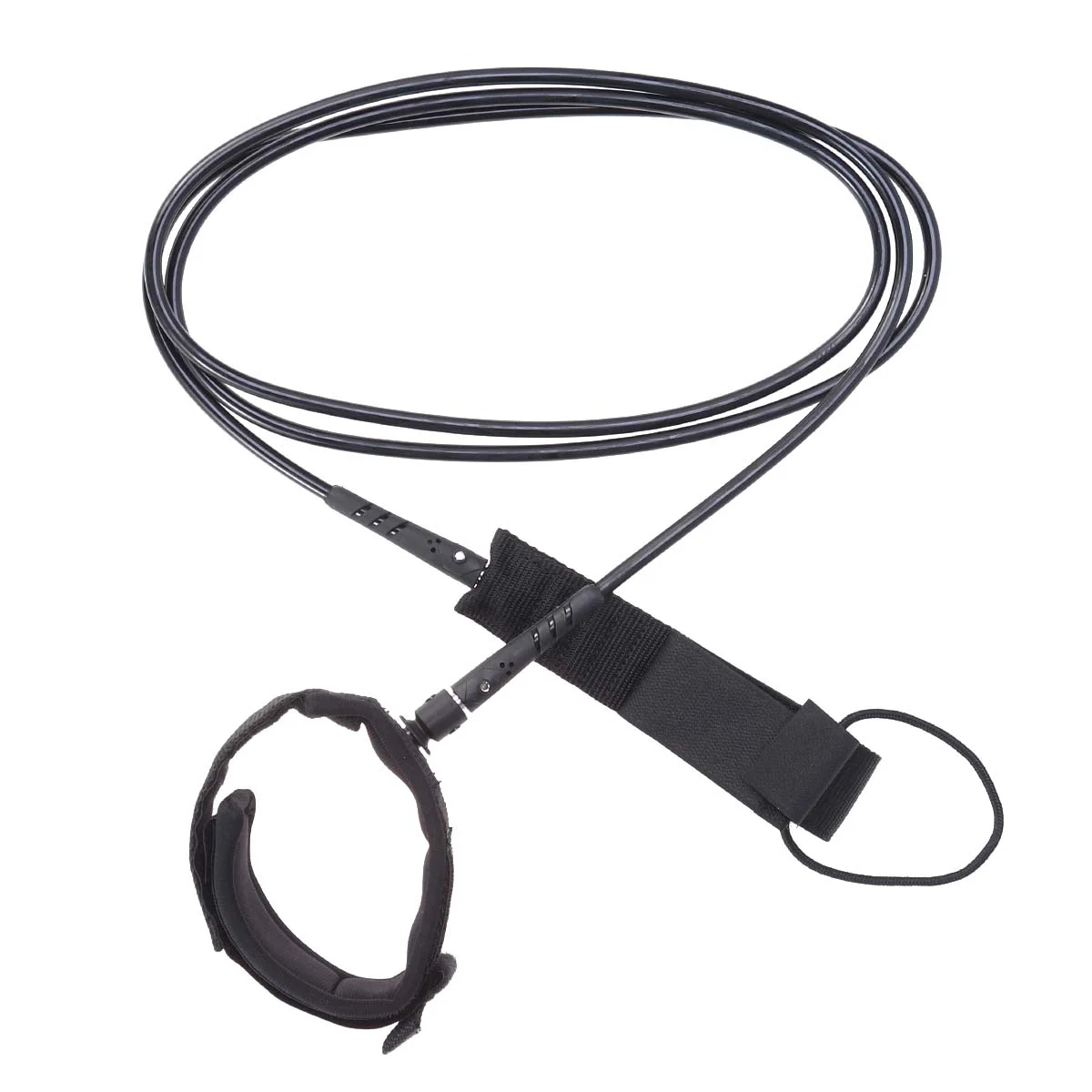 

Elastic Surfboard Leash With Leg Foot Rope Stand Surfing Paddle Leg Rope Water Sports Leash Safety Rope(Black/6ft5.5mm)
