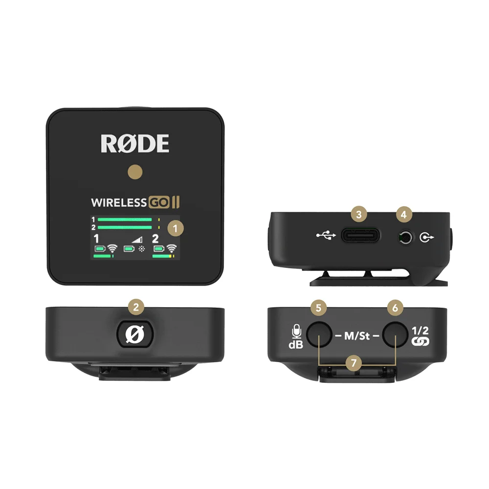 Двойной беспроводной микрофон RODE Wireless Go II lavручной работы передатчик в комплекте
